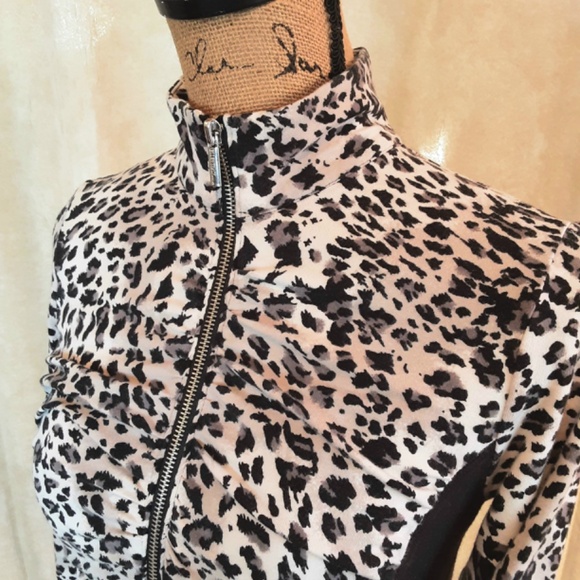 LEOPARD Print Full Zip Active Jacket by Ellen Tracy Sz S - Picture 5 of 12